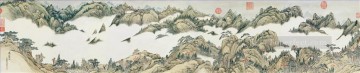 Chen Pintura al %C3%B3leo - Montaña qian weicheng en clauds chinos antiguos